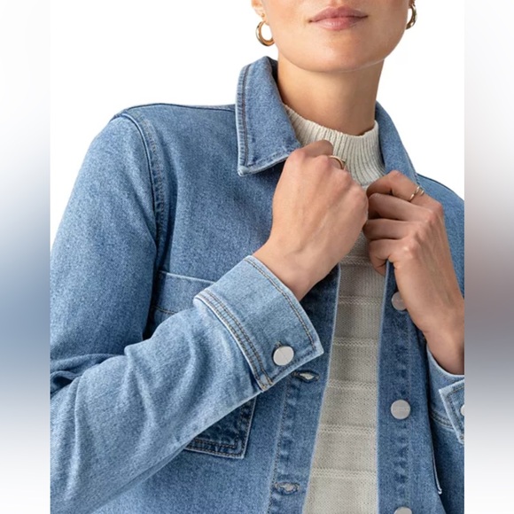 Sanctuary Denim Shirt Dress Belted Button Front Mini Dress Blue Sz S NWT - Picture 13 of 16